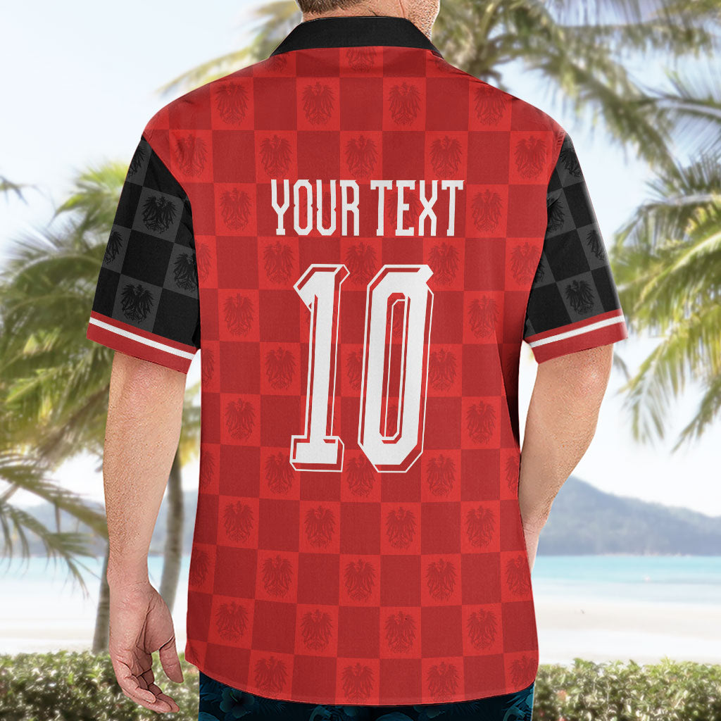 Austria Football Custom Hawaiian Shirt Bundesadler Red Checkerboard Eagle