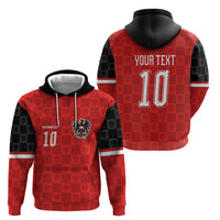 Austria Football Custom Hoodie Bundesadler Red Checkerboard Eagle