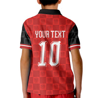 Austria Football Custom Kid Polo Shirt Bundesadler Red Checkerboard Eagle