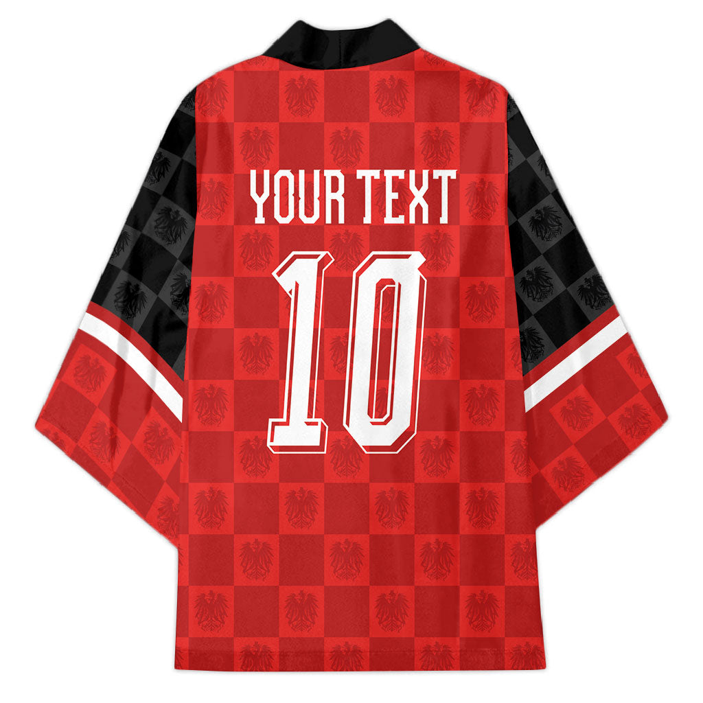 Austria Football Custom Kimono Bundesadler Red Checkerboard Eagle