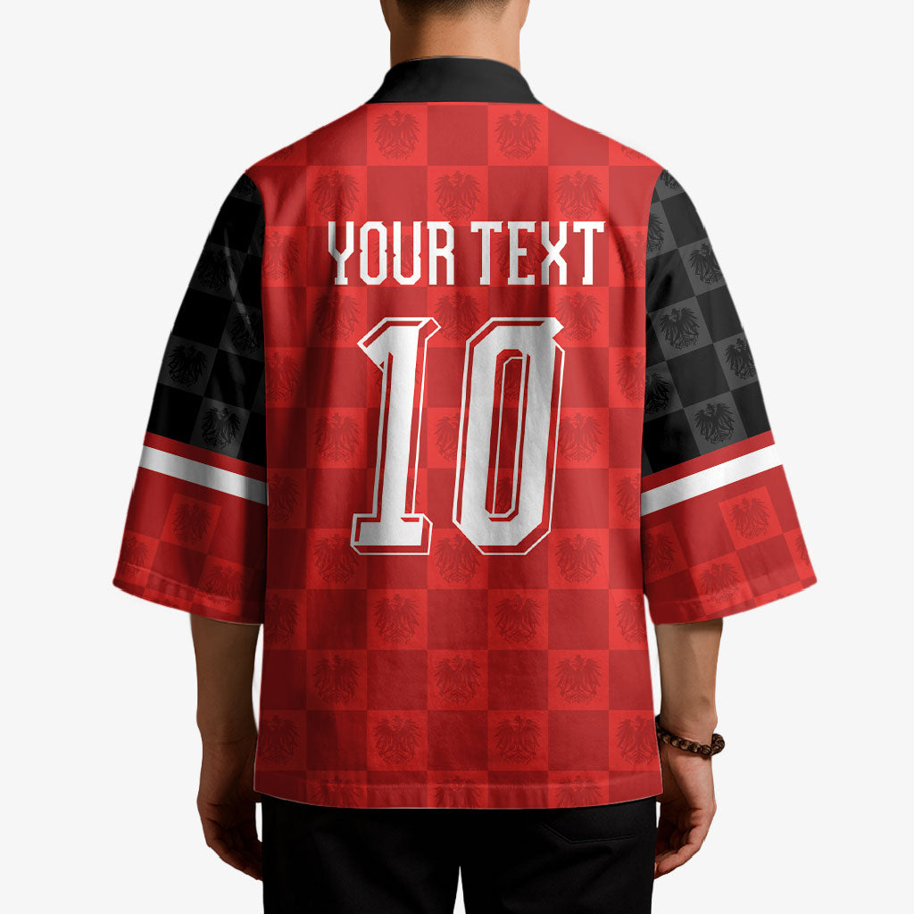 Austria Football Custom Kimono Bundesadler Red Checkerboard Eagle