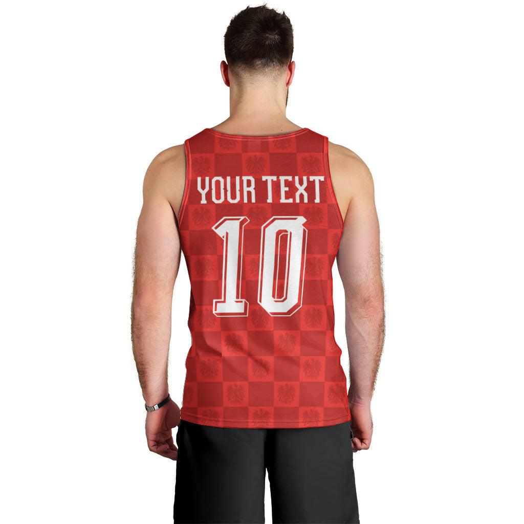 Austria Football Custom Men Tank Top Bundesadler Red Checkerboard Eagle
