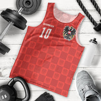 Austria Football Custom Men Tank Top Bundesadler Red Checkerboard Eagle