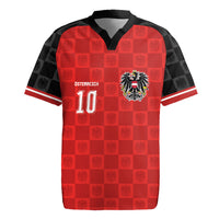 Austria Football Custom Rugby Jersey Bundesadler Red Checkerboard Eagle