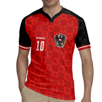 Austria Football Custom Rugby Jersey Bundesadler Red Checkerboard Eagle