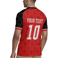 Austria Football Custom Rugby Jersey Bundesadler Red Checkerboard Eagle