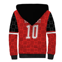 Austria Football Custom Sherpa Hoodie Bundesadler Red Checkerboard Eagle