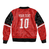 Austria Football Custom Sleeve Zip Bomber Jacket Bundesadler Red Checkerboard Eagle