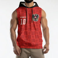 Austria Football Custom Sleeveless Hoodie Bundesadler Red Checkerboard Eagle