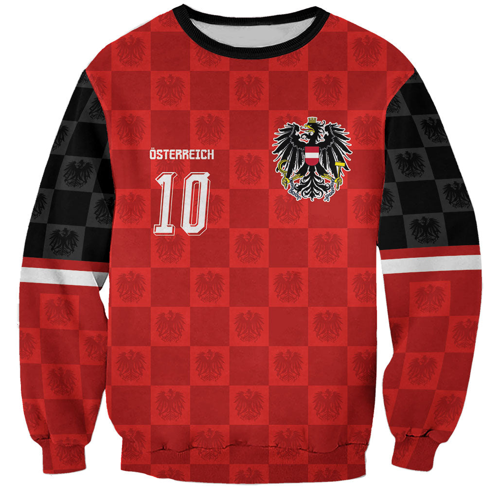 Austria Football Custom Sweatshirt Bundesadler Red Checkerboard Eagle