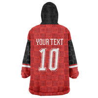 Austria Football Custom Wearable Blanket Hoodie Bundesadler Red Checkerboard Eagle