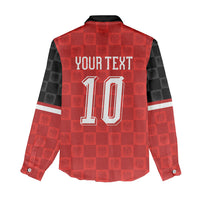 Austria Football Custom Women Casual Shirt Bundesadler Red Checkerboard Eagle