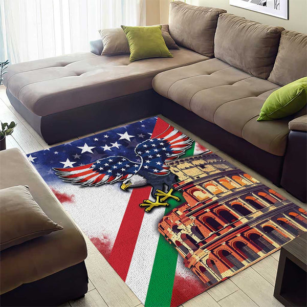 Italian American Heritage Month Area Rug USA Eagle and The Colosseum ...