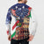 Italian American Heritage Month Button Sweatshirt USA Eagle and The Colosseum with National Flag - Wonder Print Shop