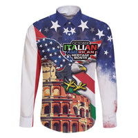 Italian American Heritage Month Family Matching Short Sleeve Bodycon Dress and Hawaiian Shirt USA Eagle and The Colosseum with National Flag - Wonder Print Shop