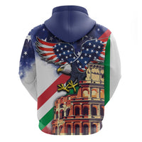 Italian American Heritage Month Hoodie USA Eagle and The Colosseum with National Flag - Wonder Print Shop