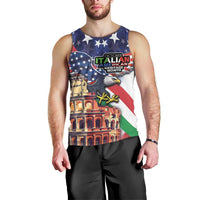 Italian American Heritage Month Men Tank Top USA Eagle and The Colosseum with National Flag - Wonder Print Shop