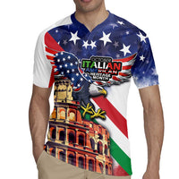 Italian American Heritage Month Rugby Jersey USA Eagle and The Colosseum with National Flag - Wonder Print Shop
