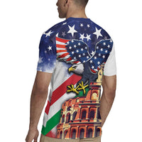Italian American Heritage Month Rugby Jersey USA Eagle and The Colosseum with National Flag - Wonder Print Shop