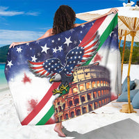 Italian American Heritage Month Sarong USA Eagle and The Colosseum with National Flag - Wonder Print Shop
