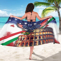 Italian American Heritage Month Sarong USA Eagle and The Colosseum with National Flag - Wonder Print Shop