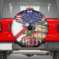 Italian American Heritage Month Spare Tire Cover USA Eagle and The Colosseum with National Flag - Wonder Print Shop