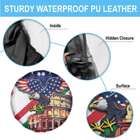 Italian American Heritage Month Spare Tire Cover USA Eagle and The Colosseum with National Flag - Wonder Print Shop
