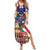 Italian American Heritage Month Summer Maxi Dress USA Eagle and The Colosseum with National Flag - Wonder Print Shop