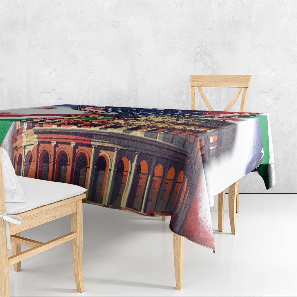 Italian American Heritage Month Tablecloth USA Eagle and The Colosseum with National Flag - Wonder Print Shop