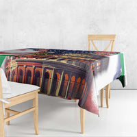 Italian American Heritage Month Tablecloth USA Eagle and The Colosseum with National Flag - Wonder Print Shop
