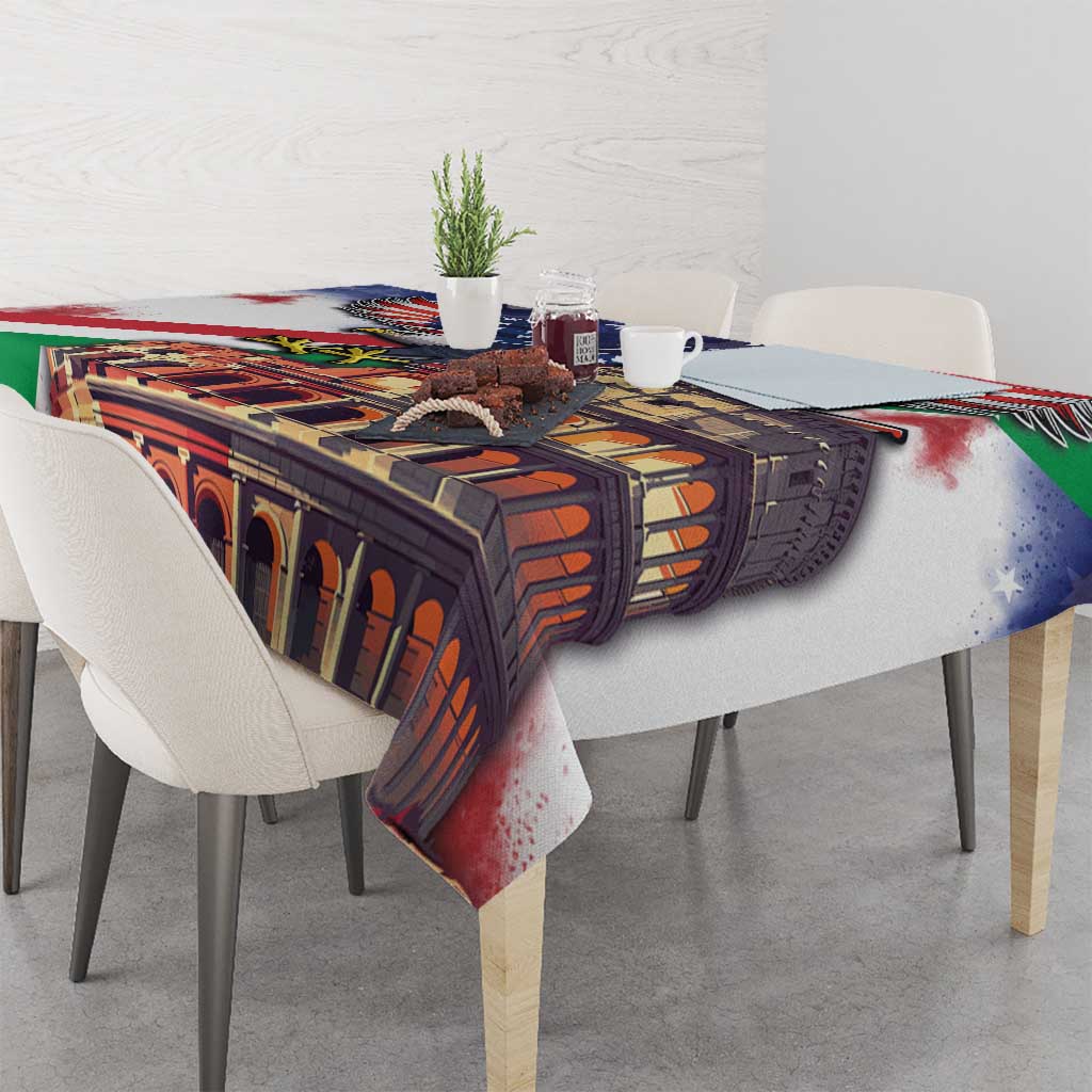 Italian American Heritage Month Tablecloth USA Eagle and The Colosseum with National Flag - Wonder Print Shop
