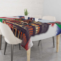 Italian American Heritage Month Tablecloth USA Eagle and The Colosseum with National Flag - Wonder Print Shop