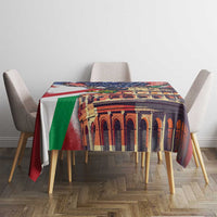 Italian American Heritage Month Tablecloth USA Eagle and The Colosseum with National Flag - Wonder Print Shop