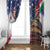 Italian American Heritage Month Window Curtain USA Eagle and The Colosseum with National Flag - Wonder Print Shop