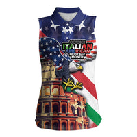 Italian American Heritage Month Women Sleeveless Polo Shirt USA Eagle and The Colosseum with National Flag - Wonder Print Shop