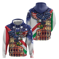 Italian American Heritage Month Zip Hoodie USA Eagle and The Colosseum with National Flag - Wonder Print Shop