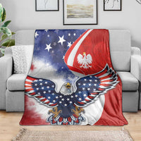 Polish American Heritage Month Blanket USA Eagle and Poland Eagle with National Flag