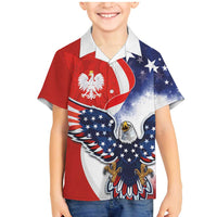 Polish American Heritage Month Family Matching Mermaid Dress and Hawaiian Shirt USA Eagle and Poland Eagle with National Flag - Wonder Print Shop