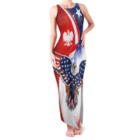 Polish American Heritage Month Family Matching Tank Maxi Dress and Hawaiian Shirt USA Eagle and Poland Eagle with National Flag - Wonder Print Shop