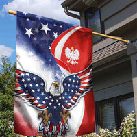 Polish American Heritage Month Garden Flag USA Eagle and Poland Eagle with National Flag - Wonder Print Shop