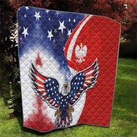 Polish American Heritage Month Quilt USA Eagle and Poland Eagle with National Flag - Wonder Print Shop