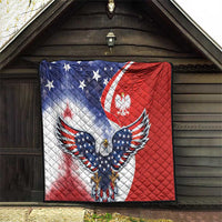 Polish American Heritage Month Quilt USA Eagle and Poland Eagle with National Flag - Wonder Print Shop