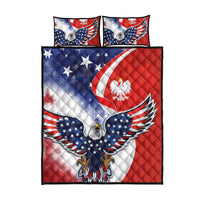 Polish American Heritage Month Quilt Bed Set USA Eagle and Poland Eagle with National Flag - Wonder Print Shop
