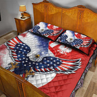 Polish American Heritage Month Quilt Bed Set USA Eagle and Poland Eagle with National Flag - Wonder Print Shop