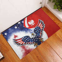 Polish American Heritage Month Rubber Doormat USA Eagle and Poland Eagle with National Flag - Wonder Print Shop