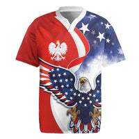 Polish American Heritage Month Rugby Jersey USA Eagle and Poland Eagle with National Flag - Wonder Print Shop