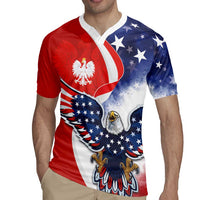 Polish American Heritage Month Rugby Jersey USA Eagle and Poland Eagle with National Flag - Wonder Print Shop