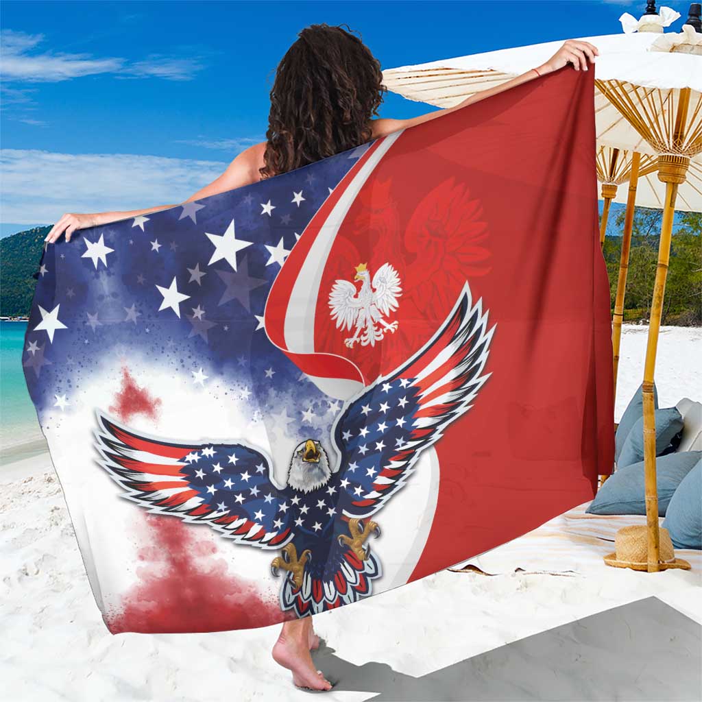 Polish American Heritage Month Sarong USA Eagle and Poland Eagle with National Flag - Wonder Print Shop