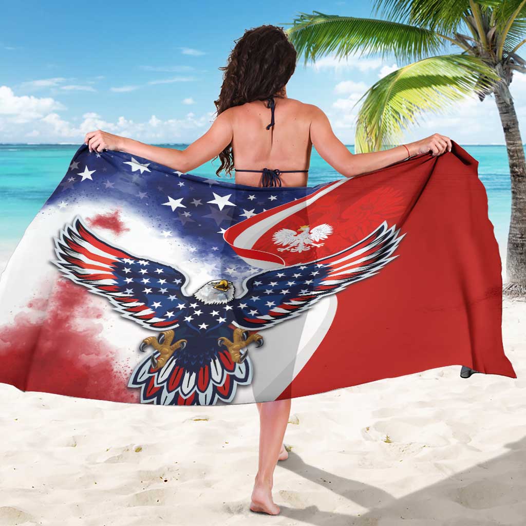 Polish American Heritage Month Sarong USA Eagle and Poland Eagle with National Flag - Wonder Print Shop