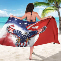 Polish American Heritage Month Sarong USA Eagle and Poland Eagle with National Flag - Wonder Print Shop